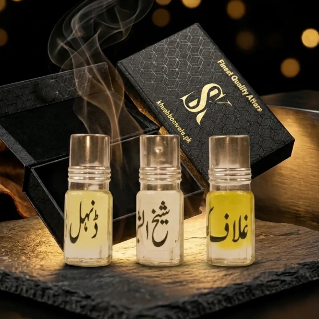 PACK OF 3 ATTARS – Dunhill Desire + Sheikh AlShayukh + Ghilaf-e-Kaaba